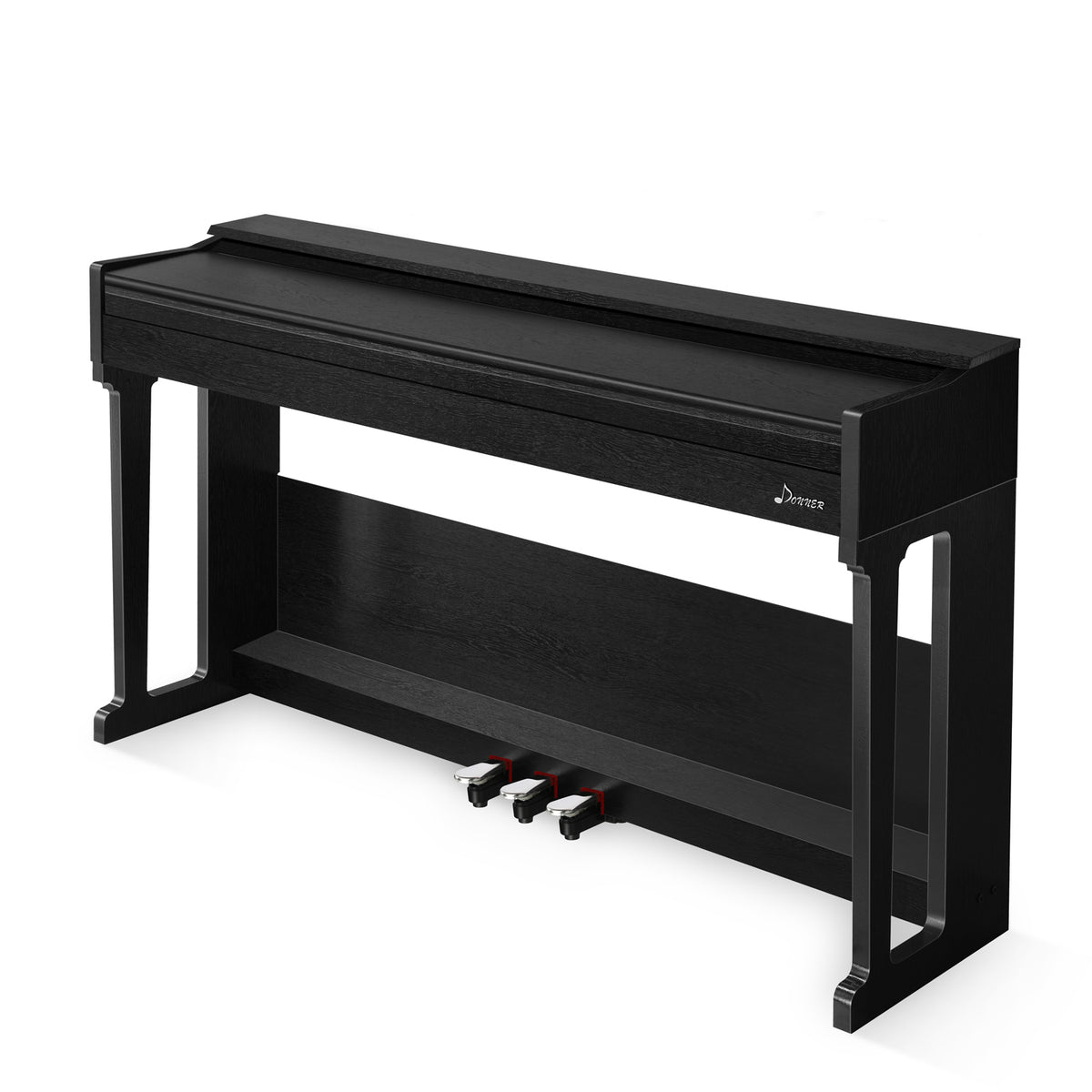 Donner DDP-90 Upright Digital Piano 88-Key Weighted Black and Flip Cover Design