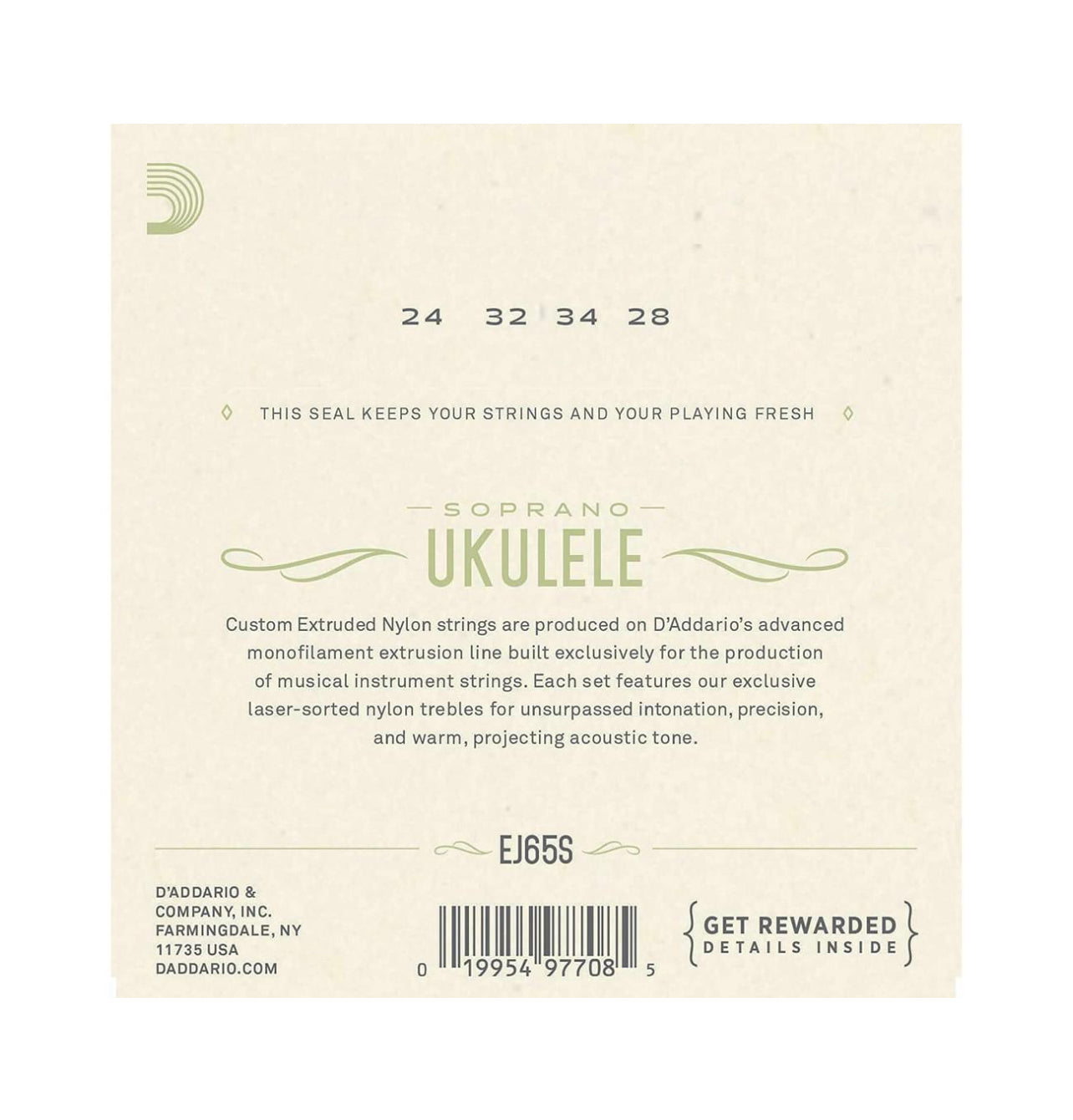 D’Addario Extruded Nylon Strings- Ukulele- Soprano